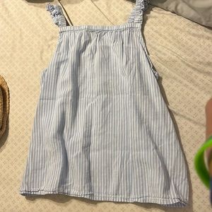 old navy size L 10-/12 blue and white stripes blouse